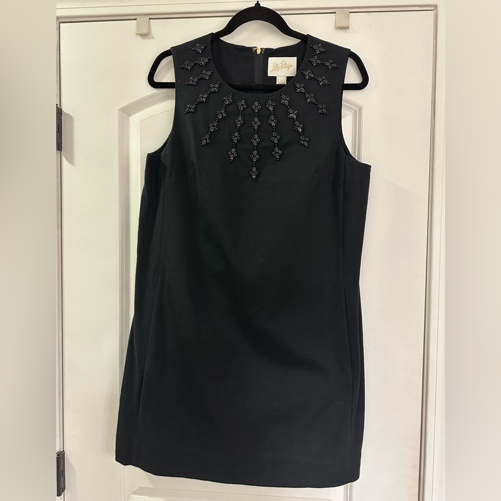 NWT Lilly Pulitzer Noir Edita embellished black sleeveless dress